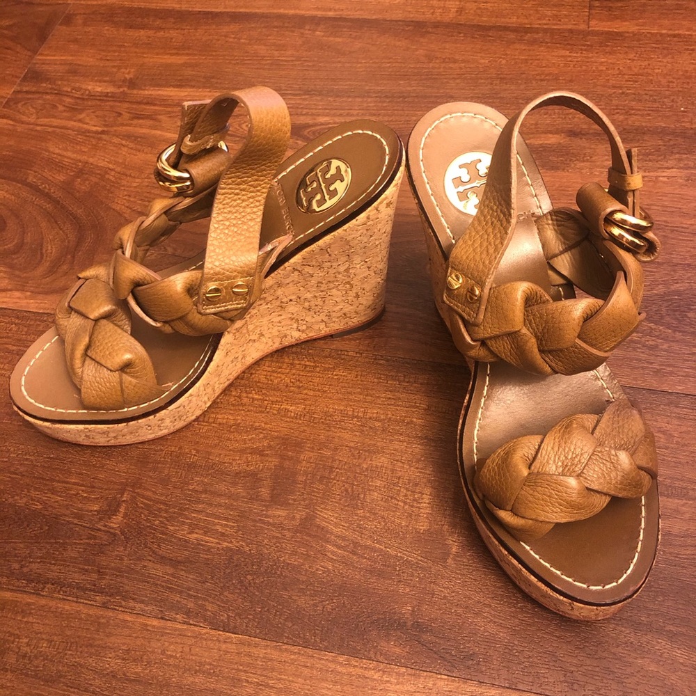Tory Burch Braided Strap Wedge Sandals